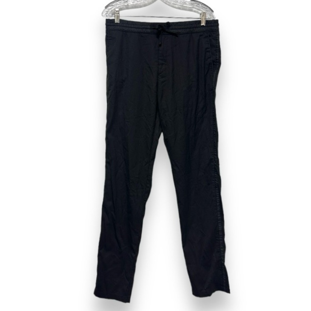 ZARA Black Tuxedo Stripe Joggers Tie Waist Pants Men’s Size Medium